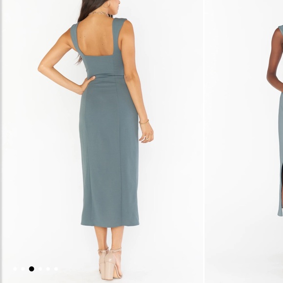 Show me your Mumu brand new with. Tags Eden midi dress in dusty sage stretch - Picture 5 of 10